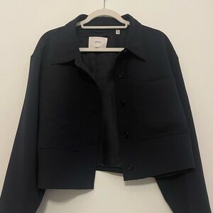Aritzia Wilfred Little Cropped Jacket - Crepette - Dark Night Navy